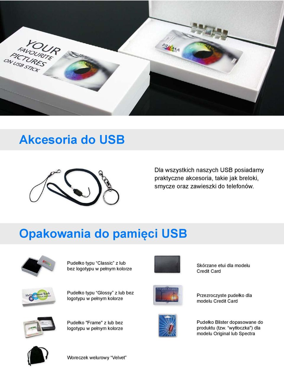 typu Glossy z lub bez logotypu w pełnym kolorze Przezroczyste pudełko dla modelu Credit Card Pudełko "Frame" z lub bez logotypu w