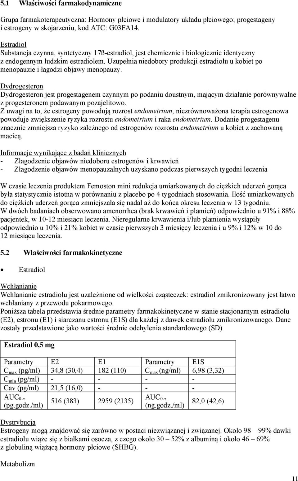 Uzupełnia niedobory produkcji estradiolu u kobiet po menopauzie i łagodzi objawy menopauzy.