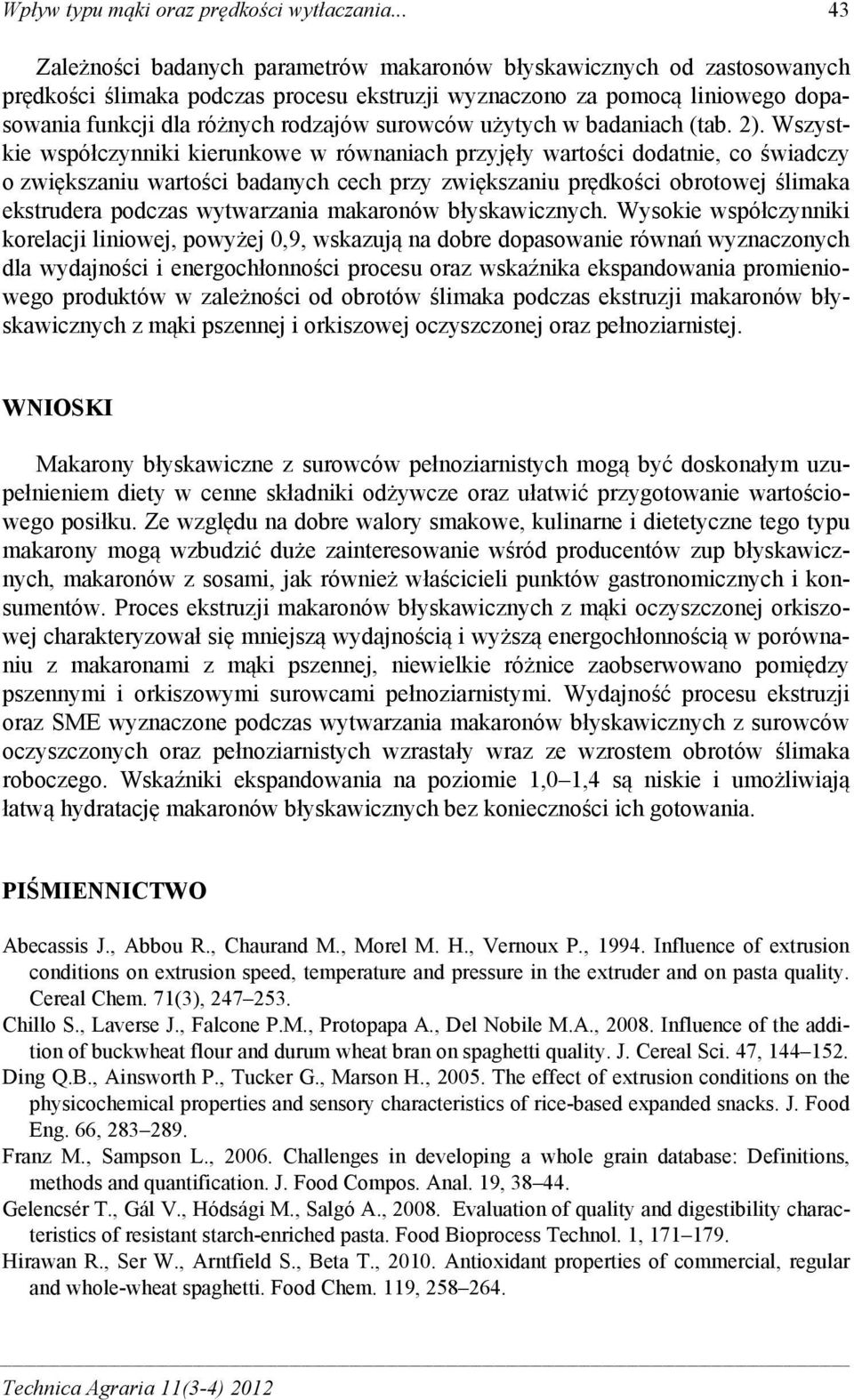 surowców użytych w badaniach (tab. 2).