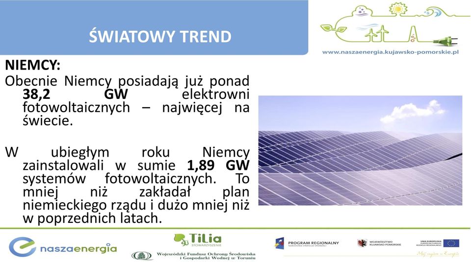 W ubiegłym roku Niemcy zainstalowali w sumie 1,89 GW systemów