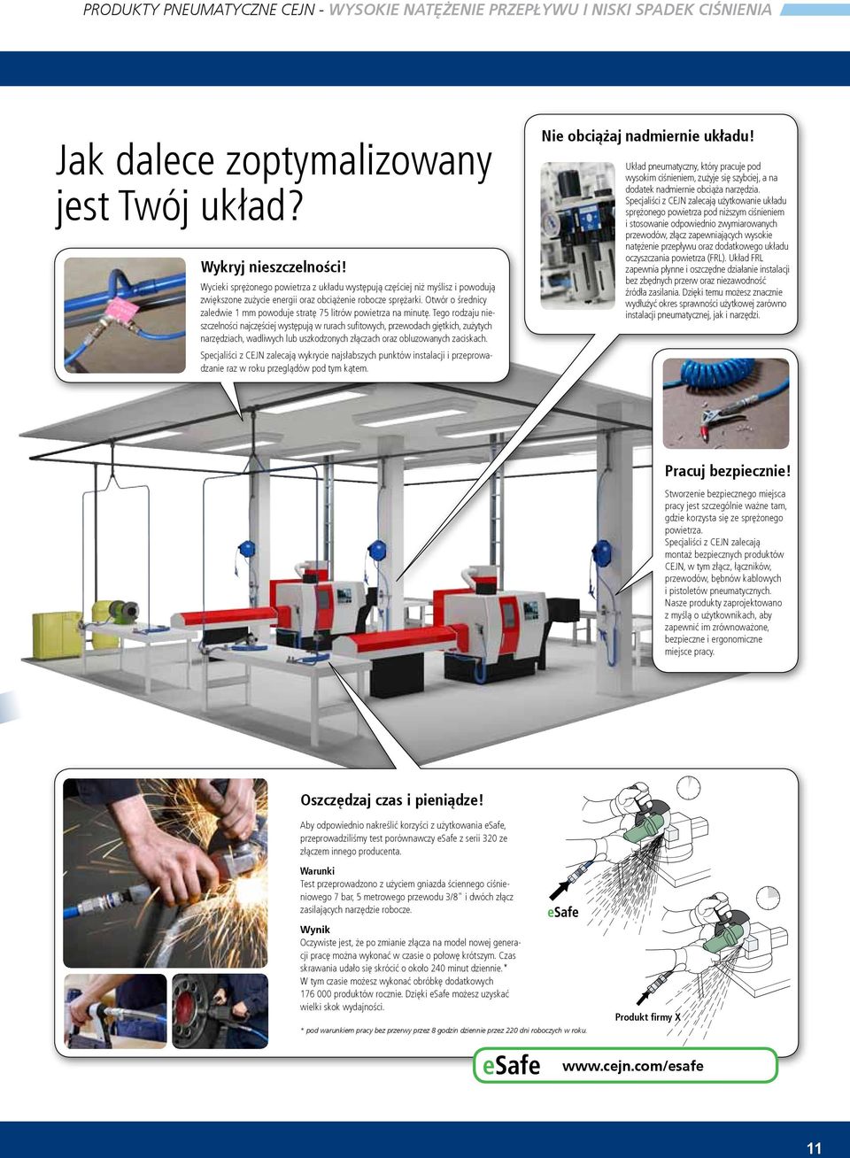 Wycieki sprężonego powietrza z układu występują częściej niż myślisz i powodują zwiększone zużycie energii oraz obciążenie robocze sprężarki.