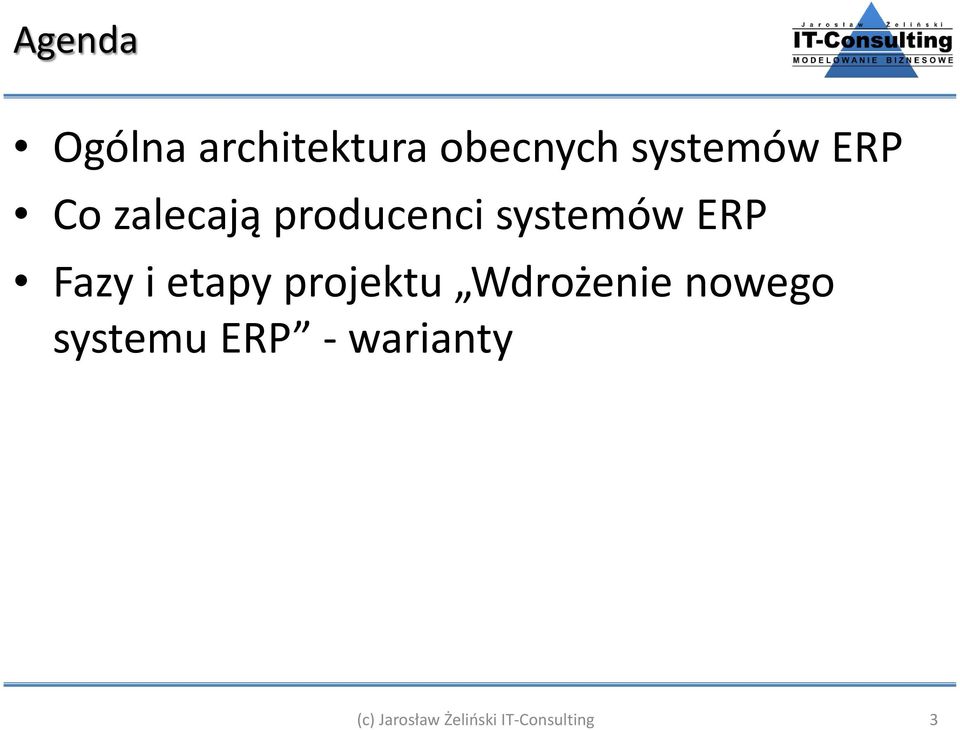 i etapy projektu Wdrożenie nowego systemu ERP