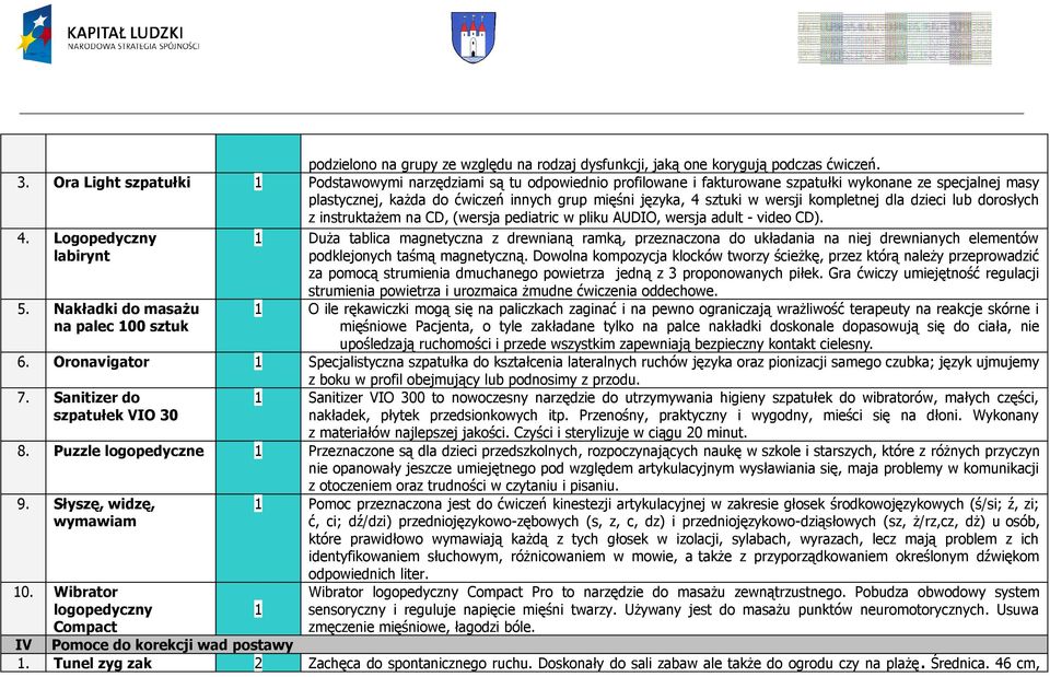 wersji kompletnej dla dzieci lub dorosłych z instruktażem na CD, (wersja pediatric w pliku AUDIO, wersja adult - video CD). 4. Logopedyczny labirynt 5.