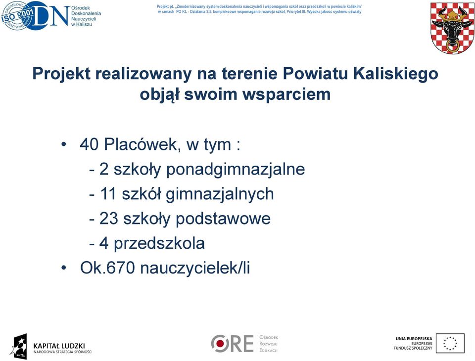 szkoły ponadgimnazjalne - 11 szkół gimnazjalnych -