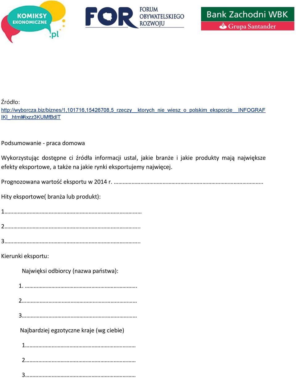 mają największe efekty eksportowe, a także na jakie rynki eksportujemy najwięcej. Prognozowana wartość eksportu w 2014 r.