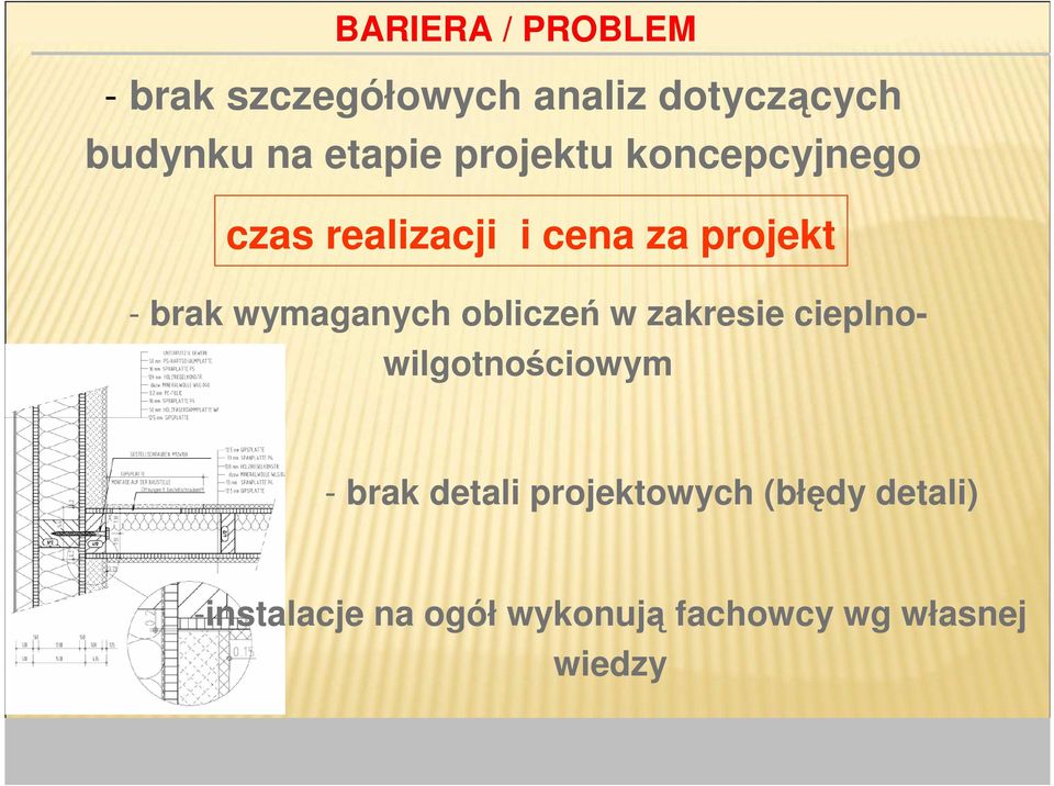 wymaganych obliczeń w zakresie cieplnowilgotnościowym - brak detali