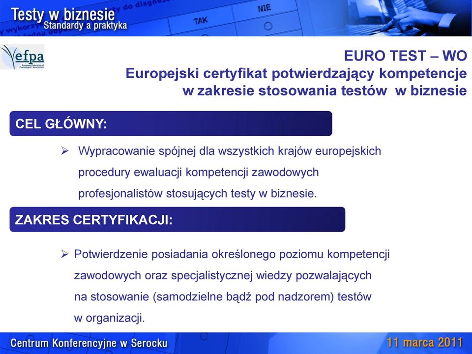 profesjonalistów stosujących testy w biznesie.