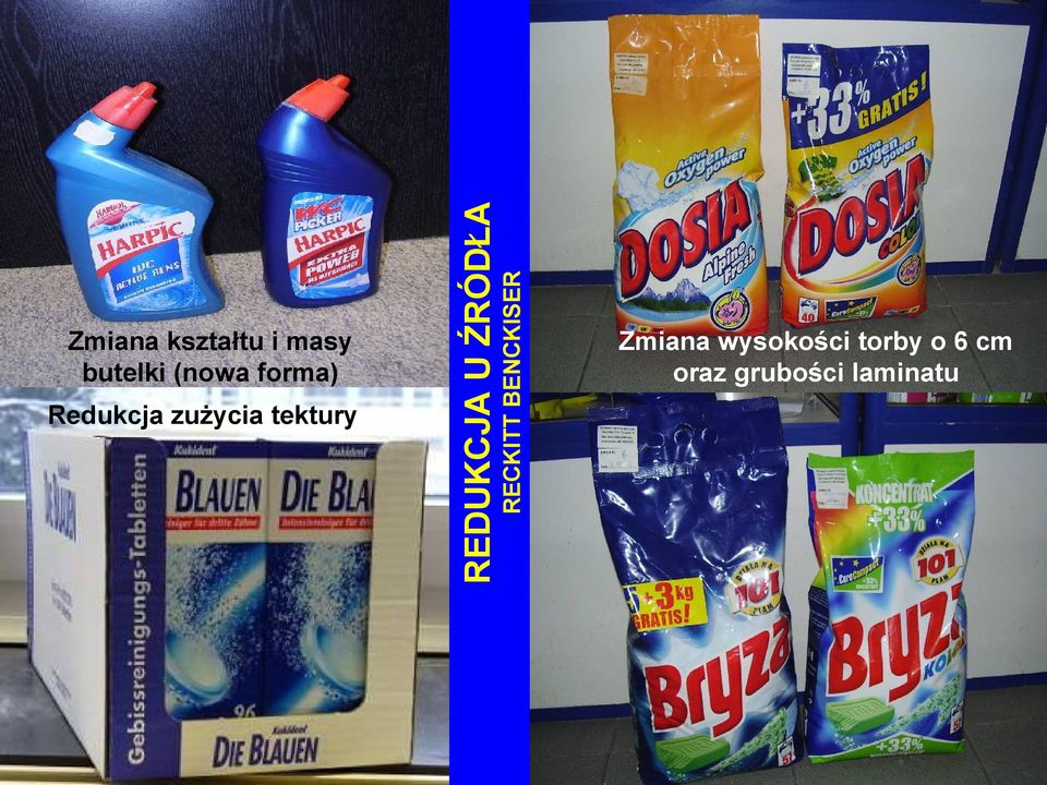 kształtu i masy butelki (nowa forma)