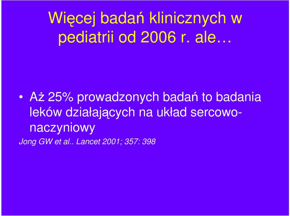 ale AŜ 25% prowadzonych badań to badania