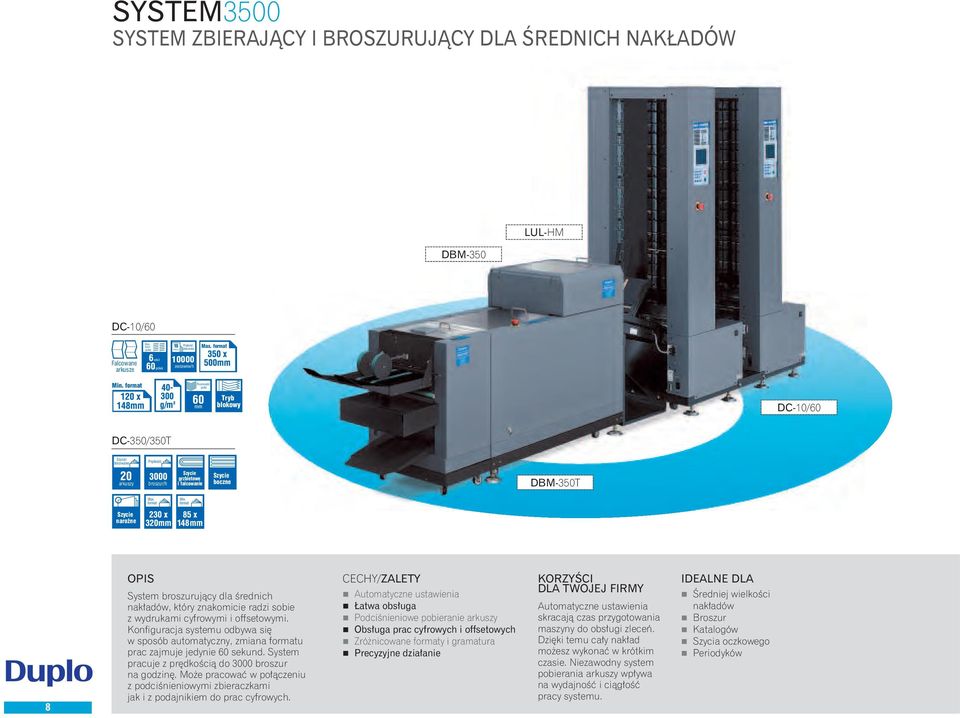 naro ne 8 System broszurujący dla średnich nakładów, który znakomicie radzi sobie z wydrukami cyfrowymi i offsetowymi.