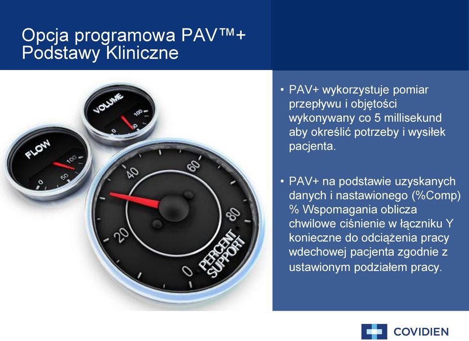 PAV+ na podstawie uzyskanych danych i nastawionego (%Comp) % Wspomagania oblicza chwilowe