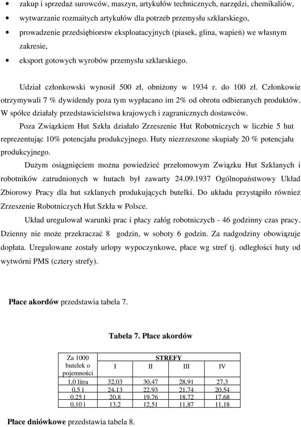 Członkowie otrzymywali 7 % dywidendy poza tym wypłacano im 2% od obrotu odbieranych produktów. W spółce działały przedstawicielstwa krajowych i zagranicznych dostawców.