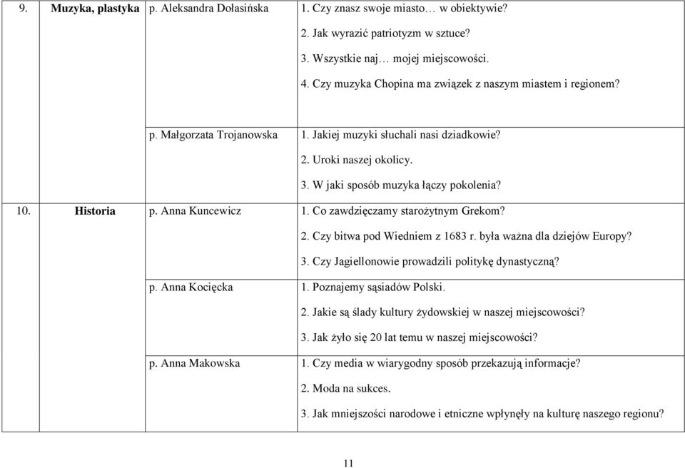 Historia p. Anna Kuncewicz 1. Co zawdzięczamy starożytnym Grekom? 2. Czy bitwa pod Wiedniem z 1683 r. była ważna dla dziejów Europy? 3. Czy Jagiellonowie prowadzili politykę dynastyczną? p. Anna Kocięcka 1.