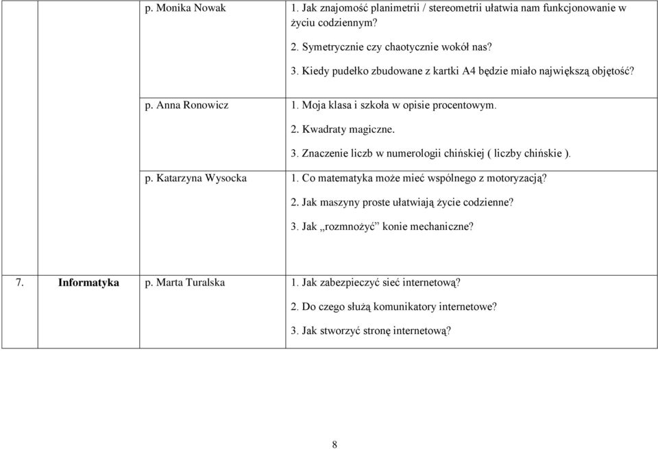 Znaczenie liczb w numerologii chińskiej ( liczby chińskie ). p. Katarzyna Wysocka 1. Co matematyka może mieć wspólnego z motoryzacją? 2.