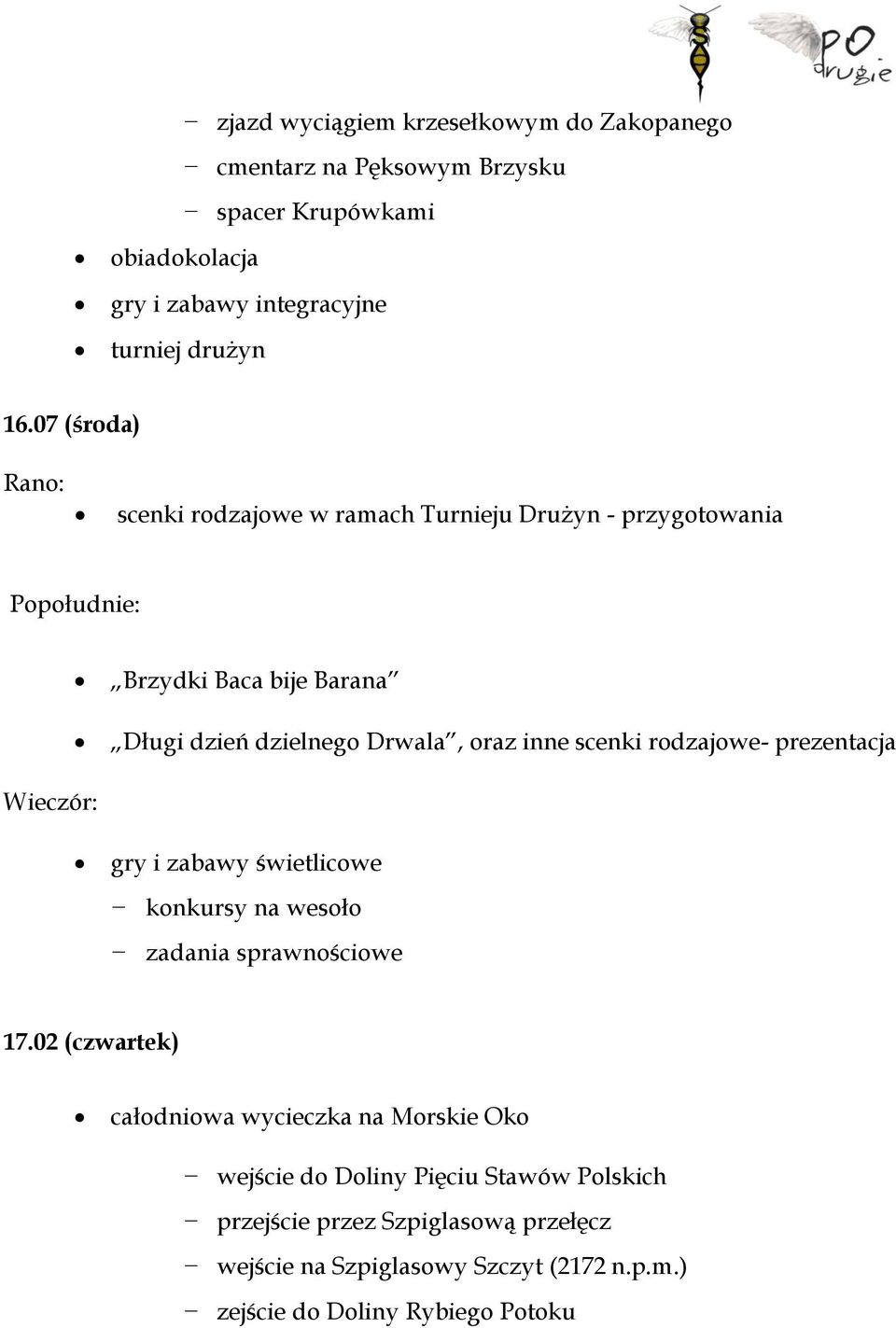 rodzajowe- prezentacja gry i zabawy świetlicowe konkursy na wesoło zadania sprawnościowe 17.