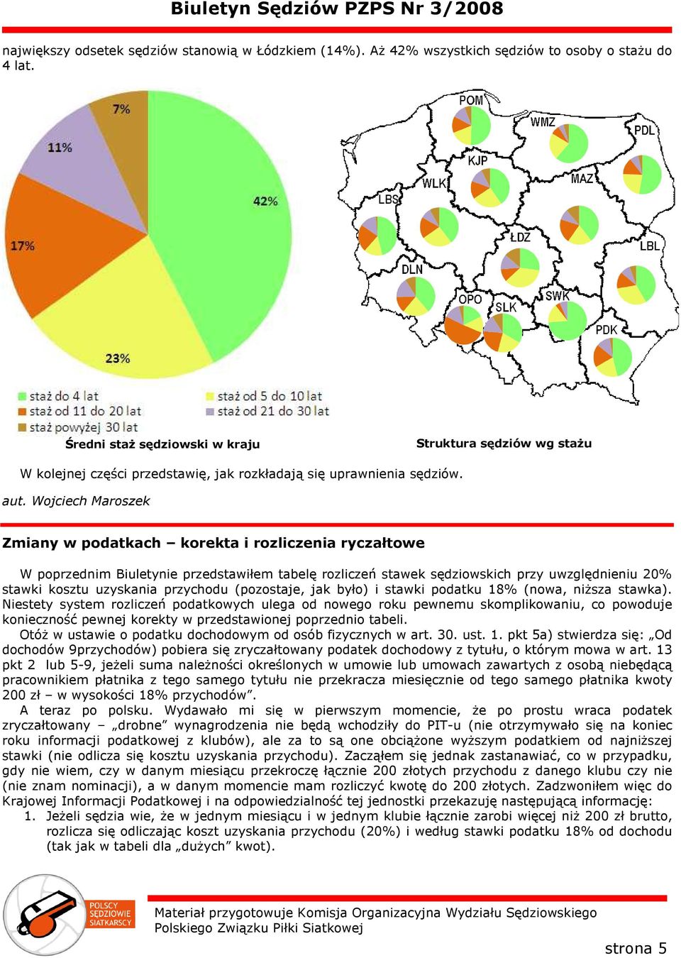 Wojciech Maroszek Zmiany w podatkach korekta i rozliczenia ryczałtowe W poprzednim Biuletynie przedstawiłem tabelę rozliczeń stawek sędziowskich przy uwzględnieniu 20% stawki kosztu uzyskania