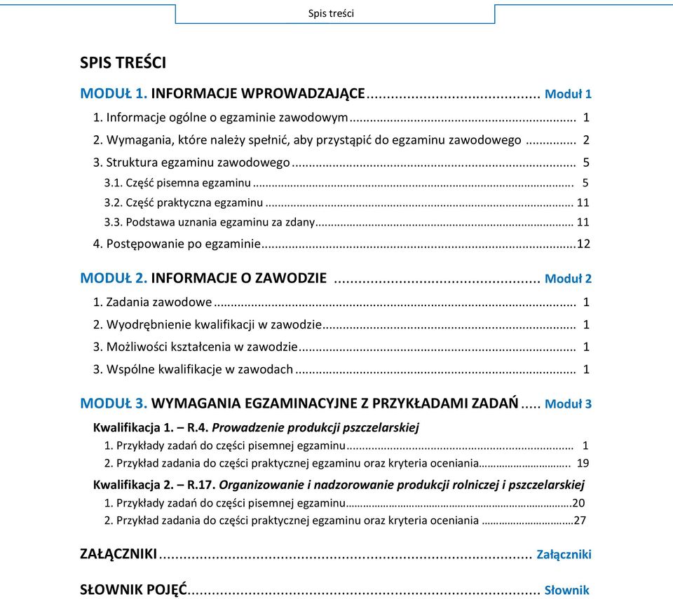 .. M Kwalifikacja 1. R.4. Prowadzenie produkcji pszczelarskiej P... 1 P oraz kryteria oceniania.. 19 Kwalifikacja 2. R.17.