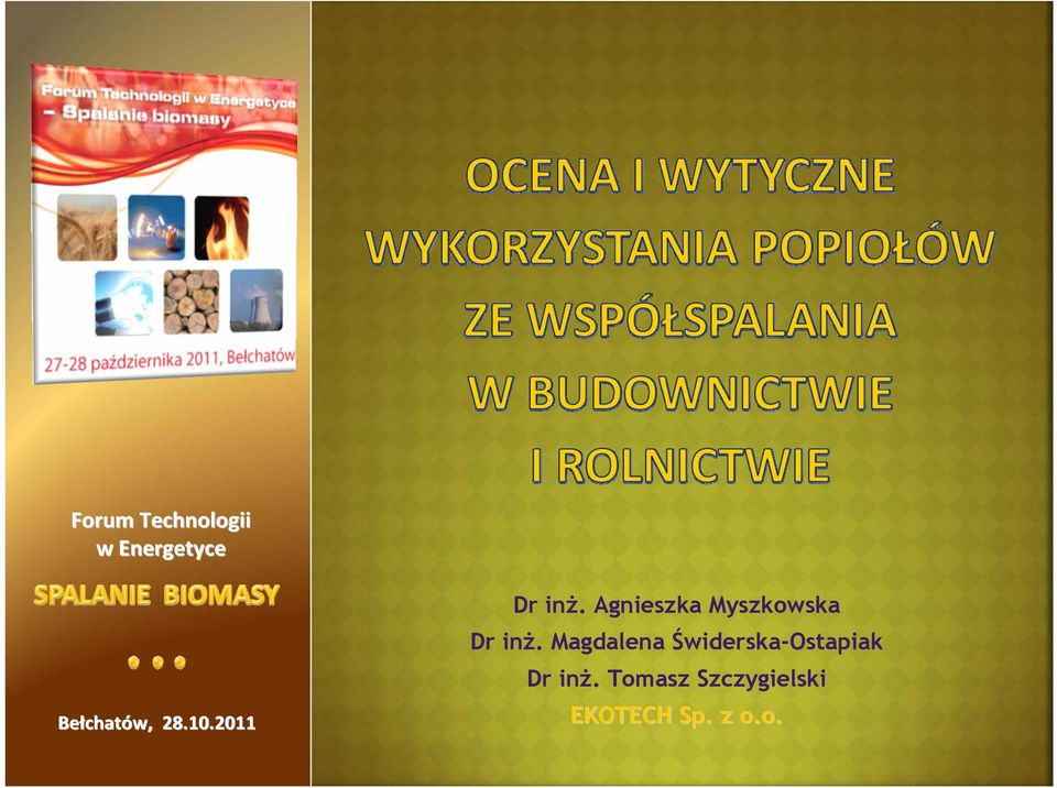 Magdalena Świderska-Ostapiak Dr inż.