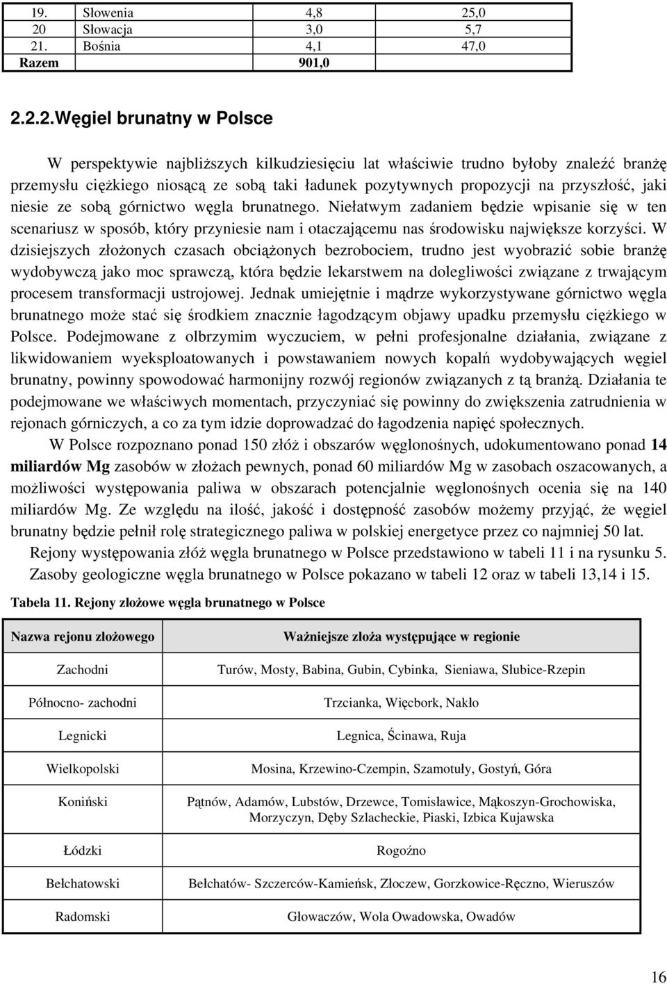 niosącą ze sobą taki ładunek pozytywnych propozycji na przyszłość, jaki niesie ze sobą górnictwo węgla brunatnego.