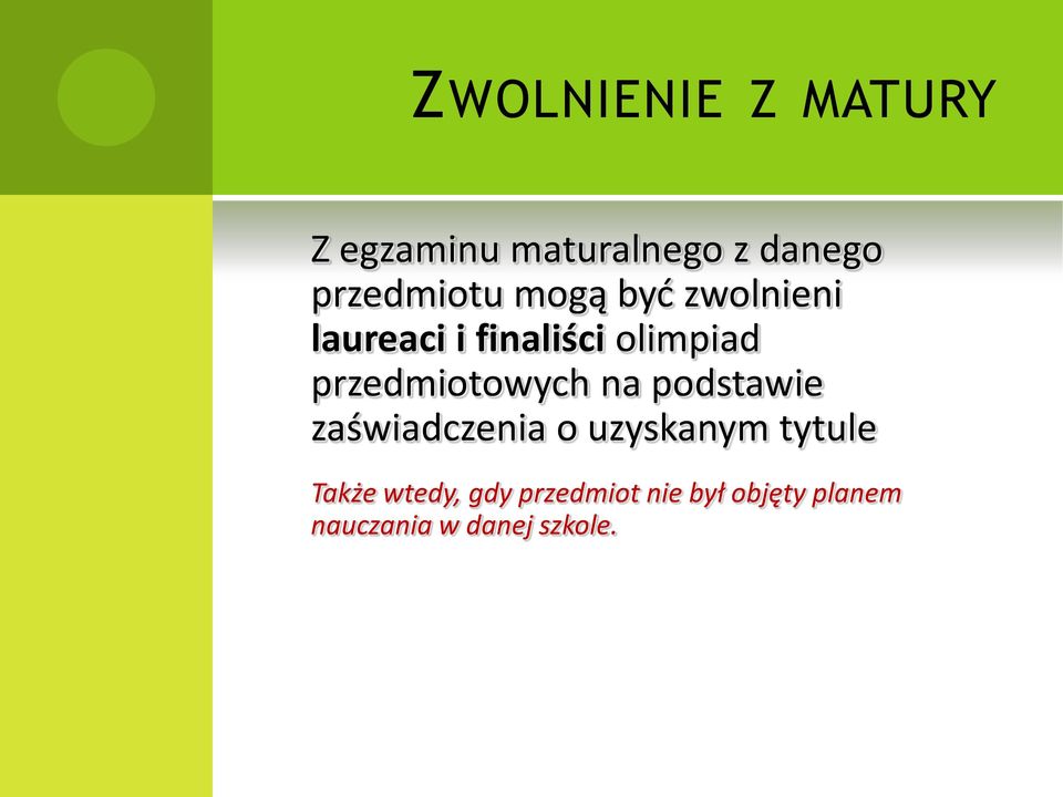 przedmiotowych na podstawie zaświadczenia o uzyskanym tytule