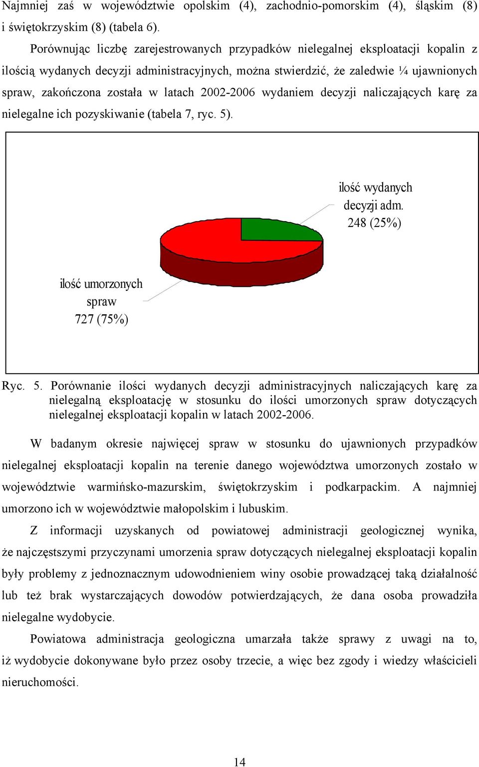 latach 2002-2006 wydaniem decyzji naliczających karę za nielegalne ich pozyskiwanie (tabela 7, ryc. 5)