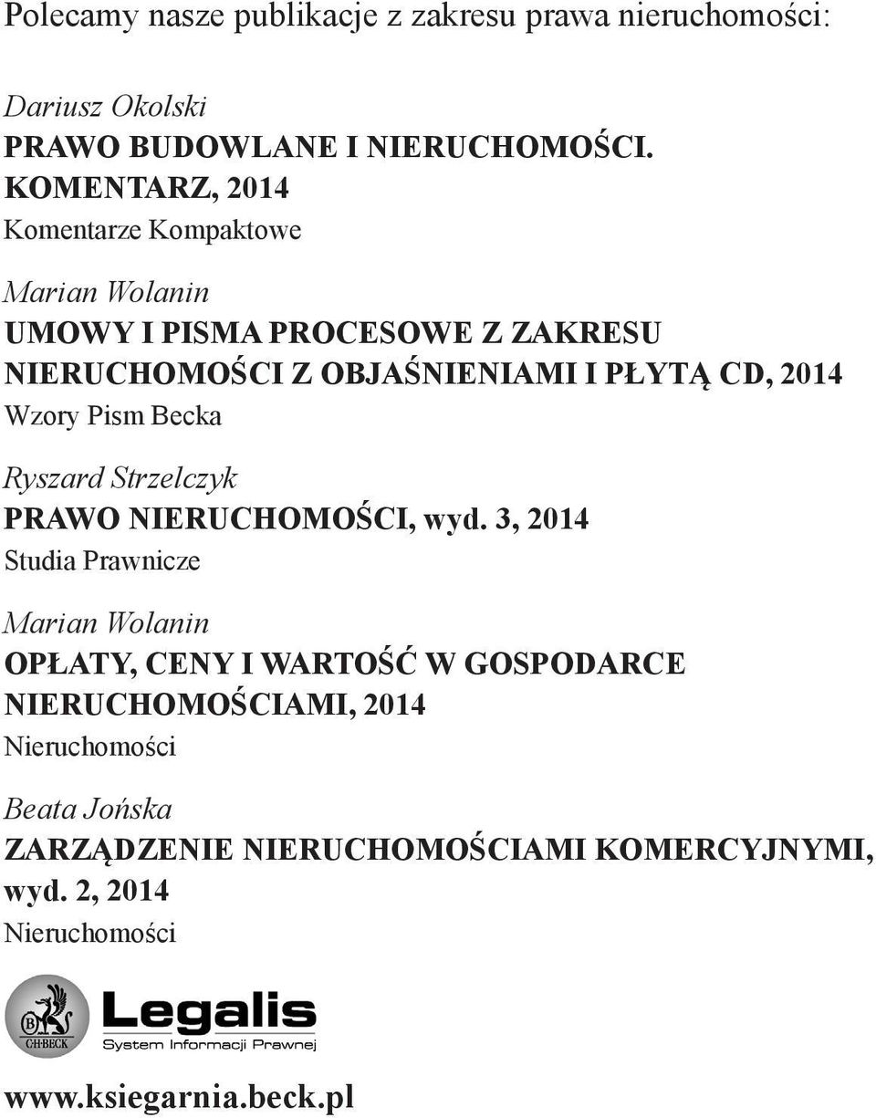 2014 Wzory Pism Becka Ryszard Strzelczyk PRAWO NIERUCHOMOŚCI, wyd.