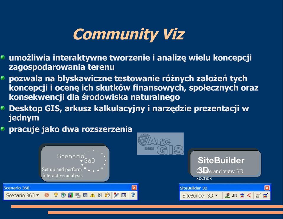konsekwencji dla środowiska naturalnego Desktop GIS, arkusz kalkulacyjny i narzędzie prezentacji w jednym