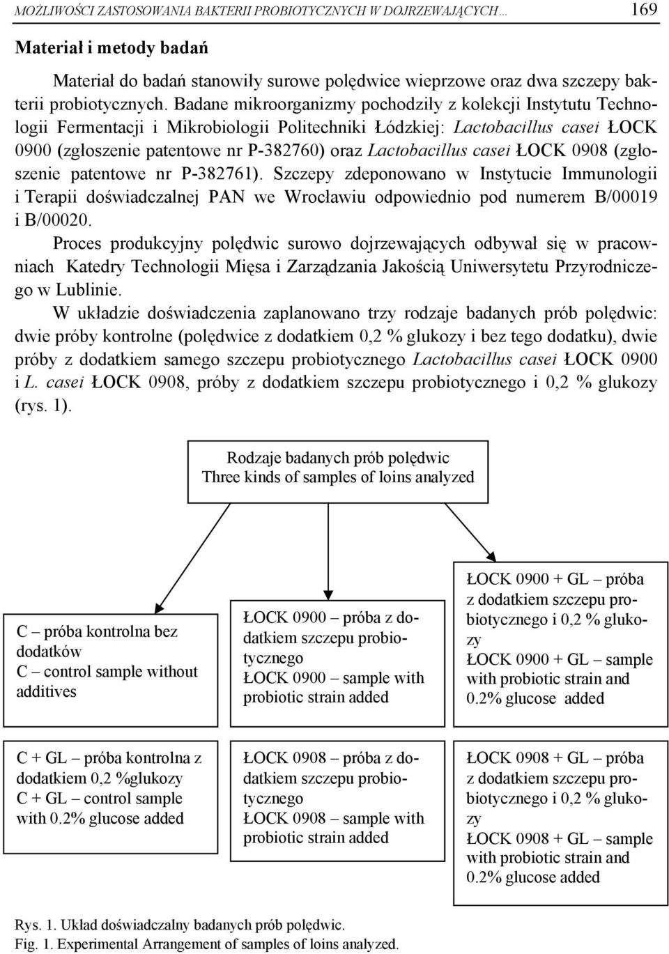 Lactobacillus casei ŁOCK 0908 (zgłoszenie patentowe nr P-382761). Szczepy zdeponowano w Instytucie Immunologii i Terapii doświadczalnej PAN we Wrocławiu odpowiednio pod numerem B/00019 i B/00020.
