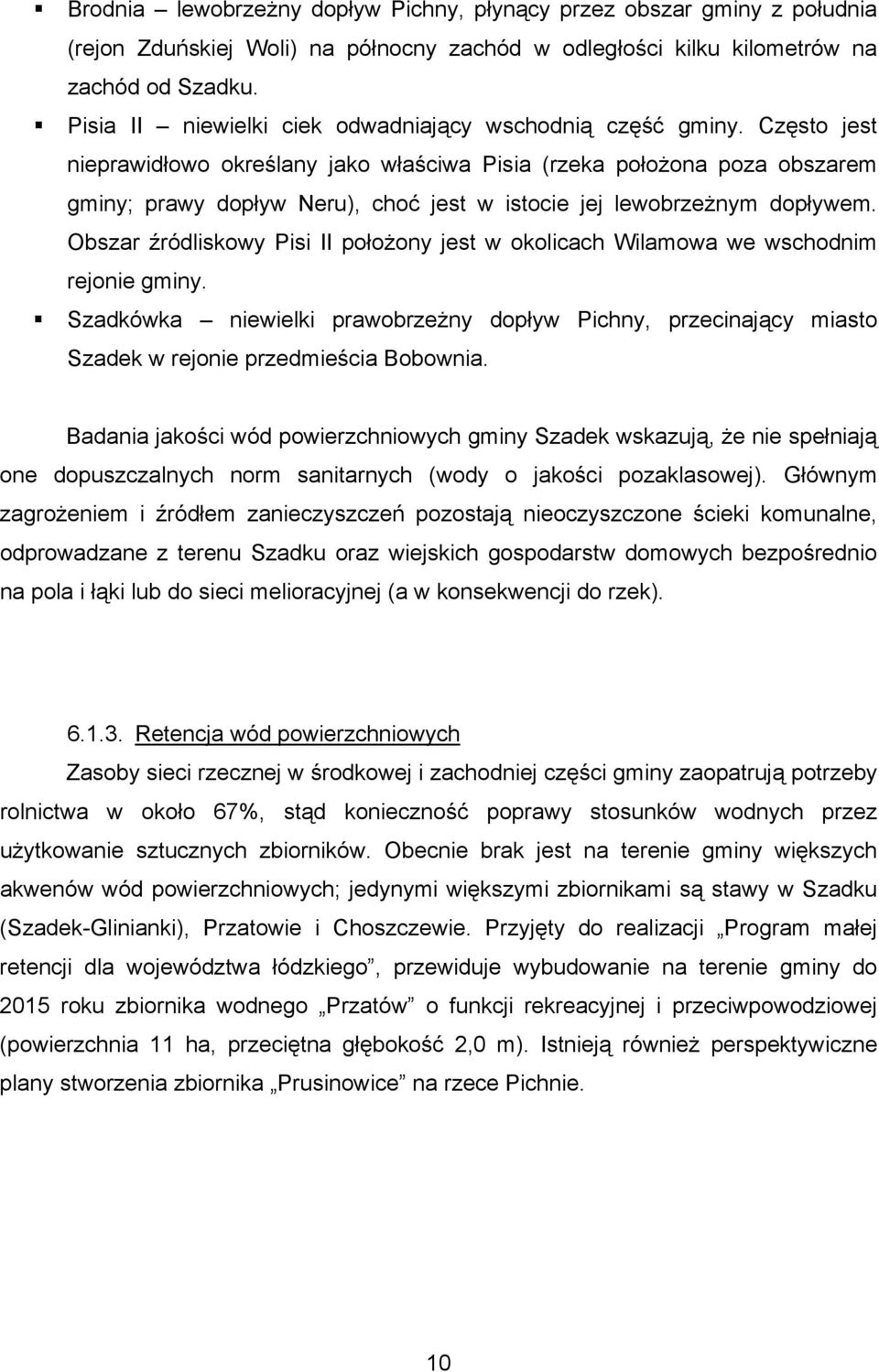 Często jest nieprawidłowo określany jako właściwa Pisia (rzeka położona poza obszarem gminy; prawy dopływ Neru), choć jest w istocie jej lewobrzeżnym dopływem.