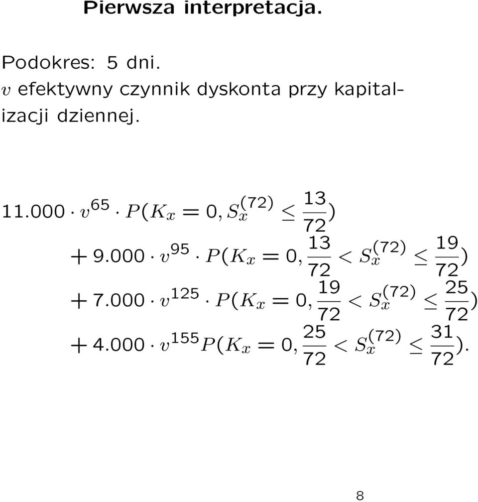 000 v 65 P (K x = 0, S (72) x 13 72 ) + 9.