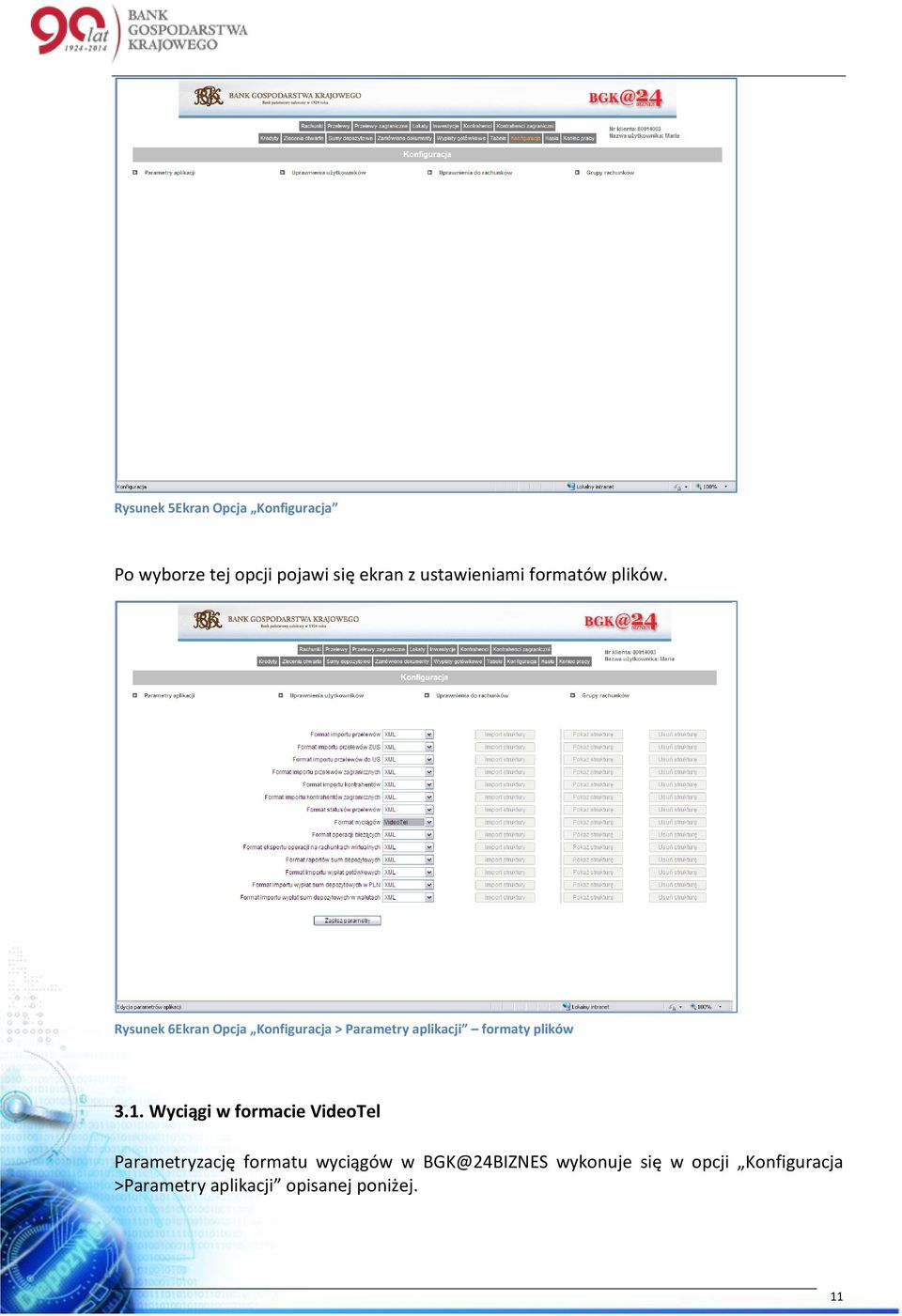 Rysunek 6Ekran Opcja Konfiguracja > Parametry aplikacji formaty plików 3.1.