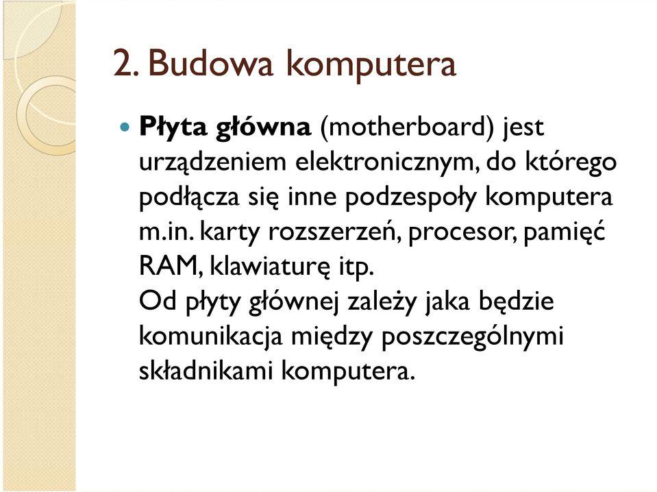 e podzespoły komputera m.in.