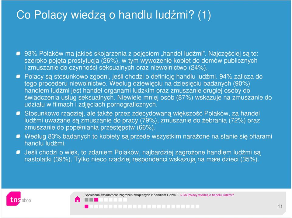 Polacy są stosunkowo zgodni, jeśli chodzi o definicję handlu ludźmi. 94% zalicza do tego procederu niewolnictwo.