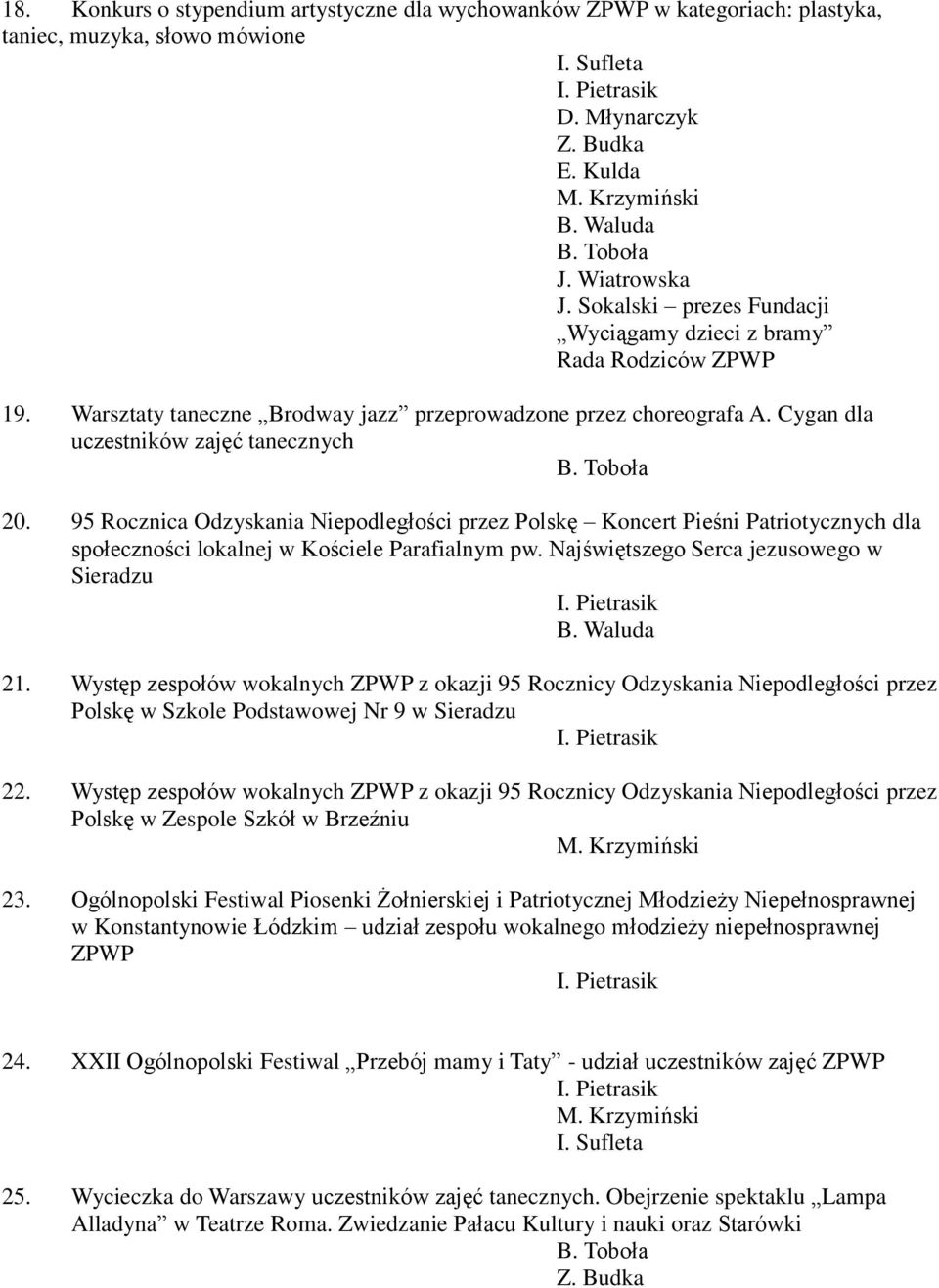 95 Rocznica Odzyskania Niepodległości przez Polskę Koncert Pieśni Patriotycznych dla społeczności lokalnej w Kościele Parafialnym pw. Najświętszego Serca jezusowego w Sieradzu B. Waluda 21.