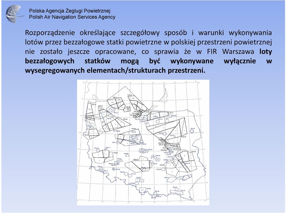 zostało jeszcze opracowane, co sprawia że w FIR Warszawa loty bezzałogowych