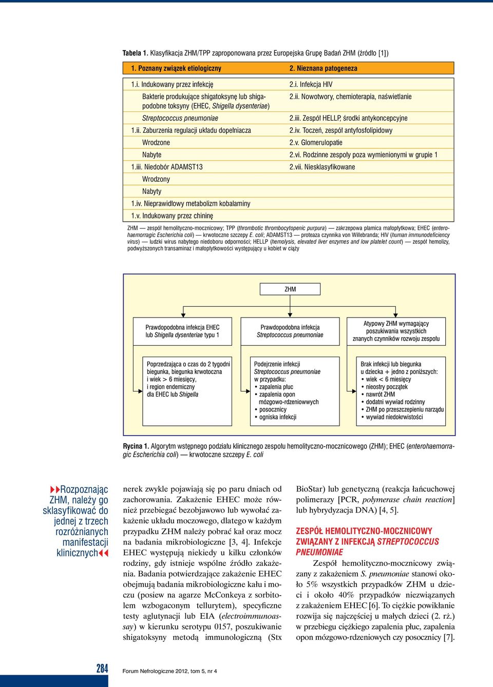 Toczeń, zespół antyfosfolipidowy 2.v. Glomerulopatie Nabyte 2.vi. Rodzinne zespoły poza wymienionymi w grupie 1 1.iii. Niedobór ADAMST13 2.vii. Niesklasyfikowane Wrodzony Nabyty 1.iv.