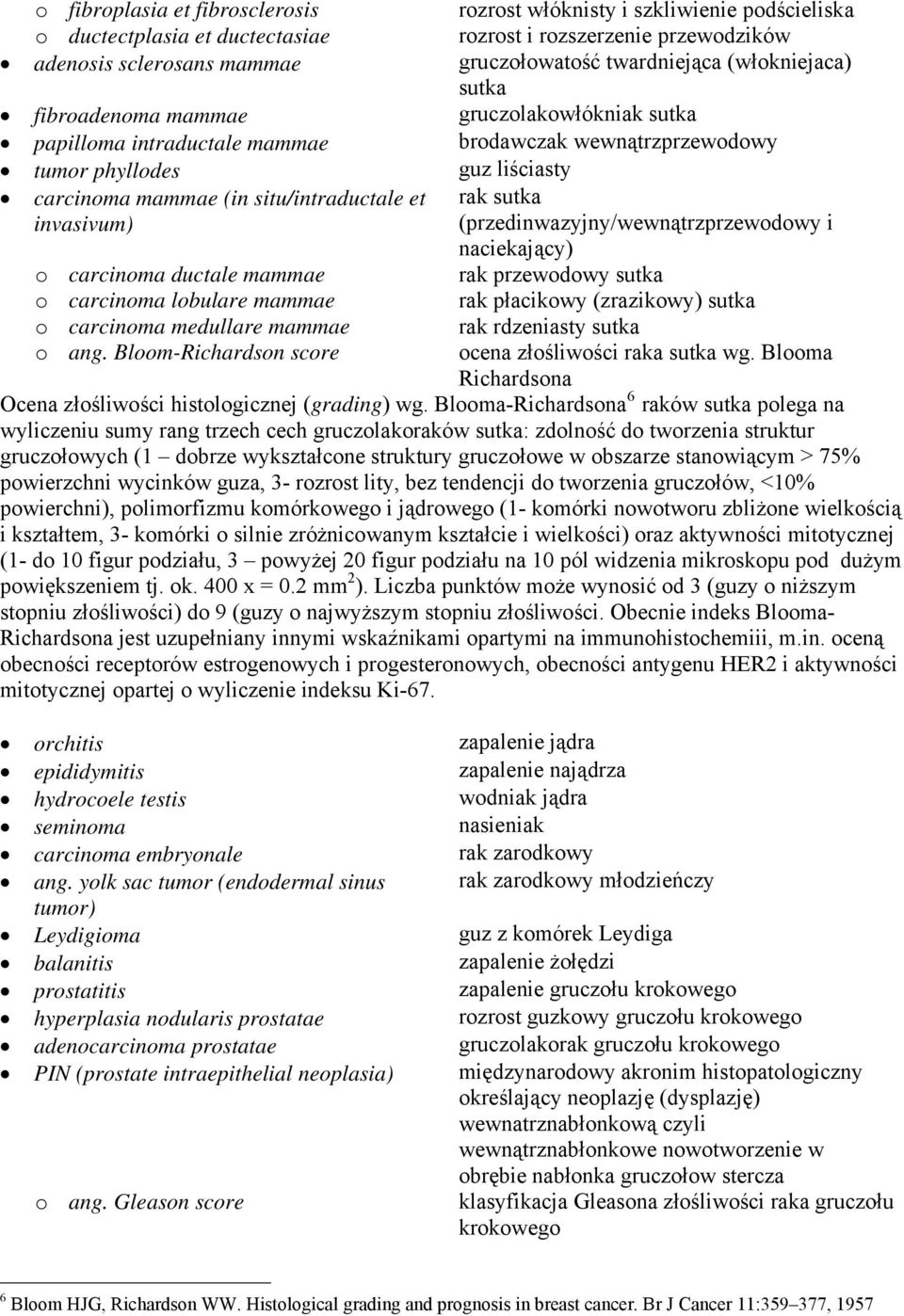 invasivum) rak sutka (przedinwazyjny/wewnątrzprzewodowy i naciekający) o carcinoma ductale mammae rak przewodowy sutka o carcinoma lobulare mammae rak płacikowy (zrazikowy) sutka o carcinoma