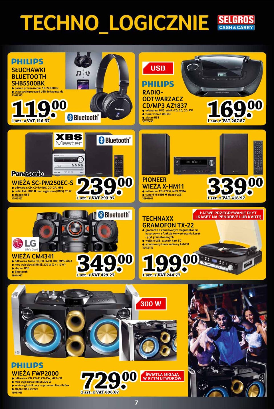 87 WIEŻA SC-PM250EC-S odtwarza: CD, CD-R/-RW, CD-DA, MP3 radio FM z RDS moc wyjściowa [RMS]: 20 W złącze: USB 47915467 239. 00 339 1 szt. z VAT 293.