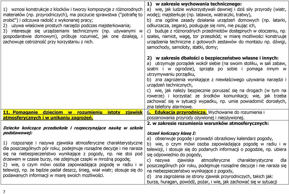 technicznymi (np. używanymi w gospodarstwie domowym), próbuje rozumieć, jak one działają, i zachowuje ostrożność przy korzystaniu z nich. 11.