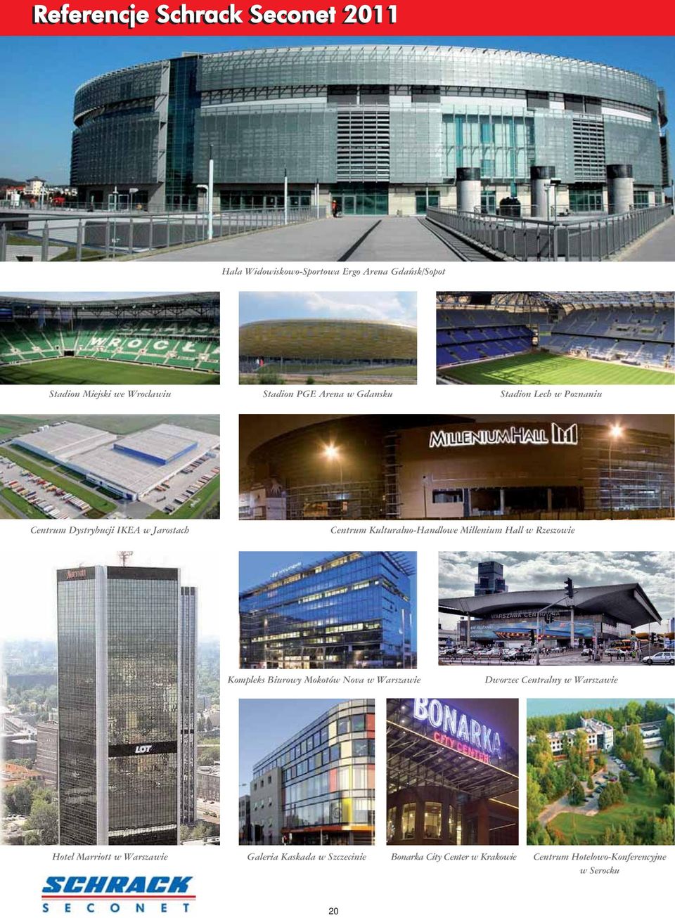 Kulturalno-Handlowe Millenium Hall w Rzeszowie Kompleks Biurowy Mokotów Nova w Warszawie Dworzec Centralny w