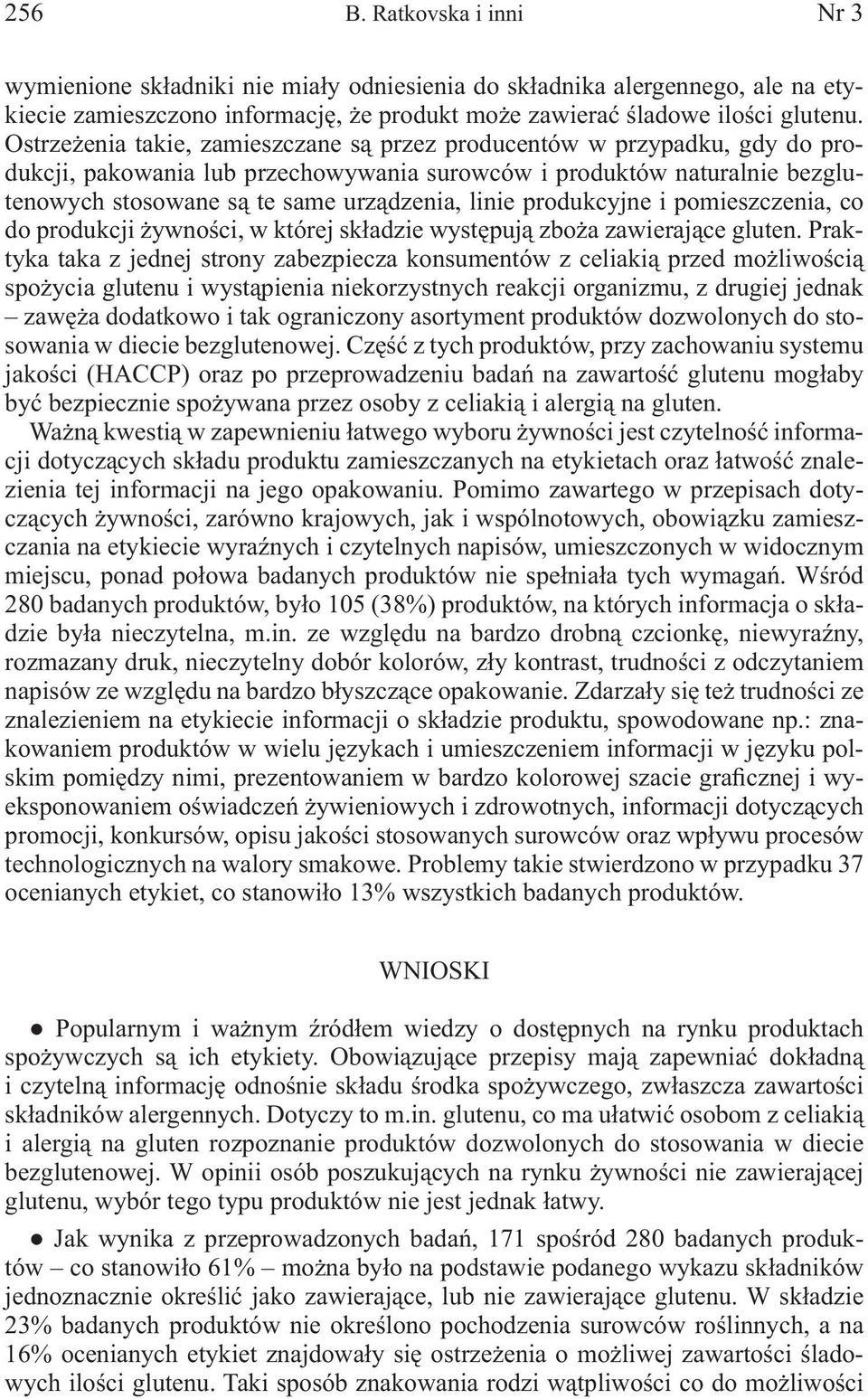 produkcyjne i pomieszczenia, co do produkcji żywności, w której składzie występują zboża zawierające gluten.