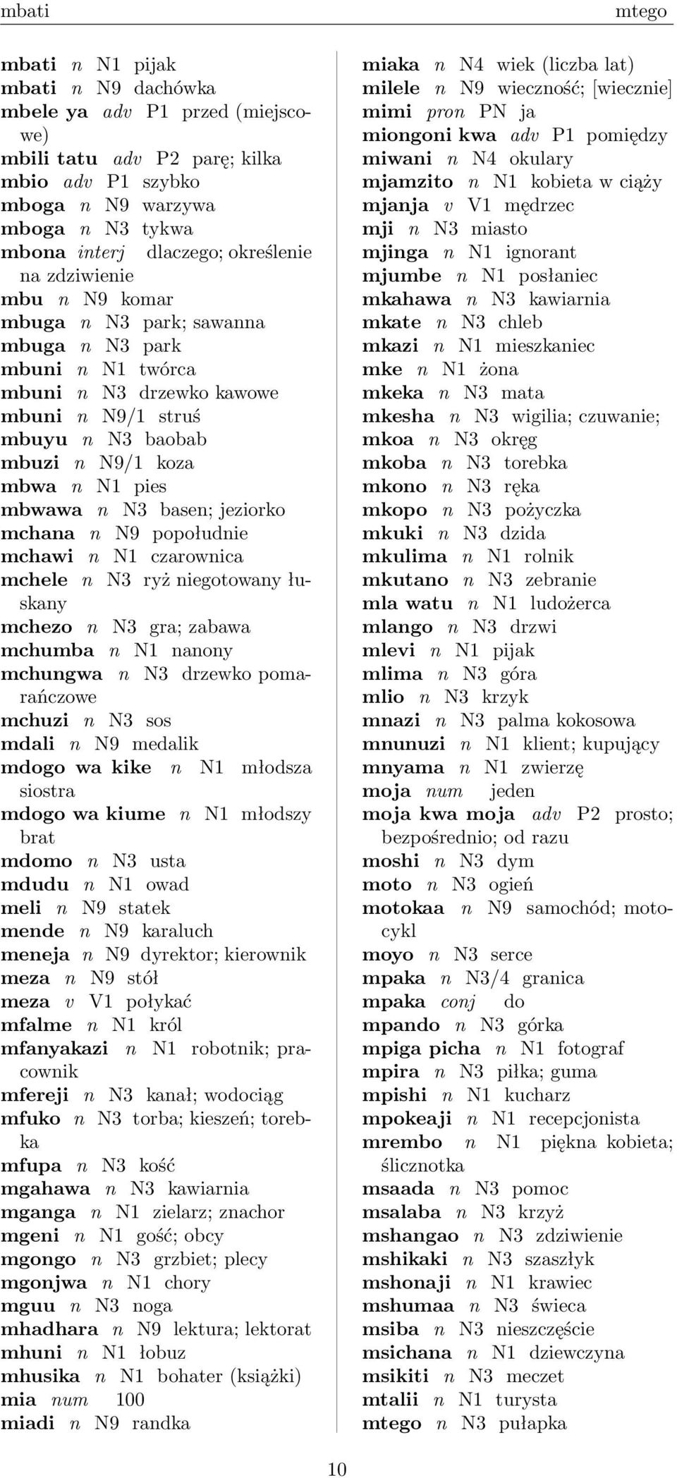 jeziorko mchana n N9 popołudnie mchawi n N1 czarownica mchele n N3 ryż niegotowany łuskany mchezo n N3 gra; zabawa mchumba n N1 nanony mchungwa n N3 drzewko pomarańczowe mchuzi n N3 sos mdali n N9