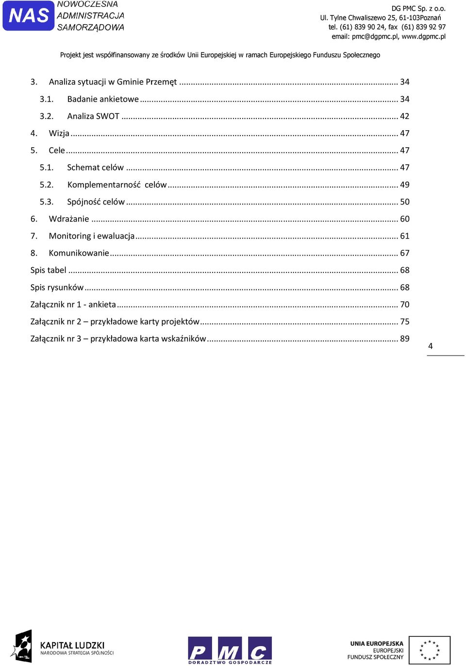 .. 60 7. Mnitring i ewaluacja... 61 8. Kmunikwanie... 67 Spis tabel... 68 Spis rysunków.