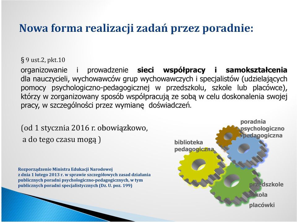 przedszkolu, szkole lub placówce), którzy w zorganizowany sposób współpracują ze sobą w celu doskonalenia swojej pracy, w szczególności przez wymianę doświadczeń.