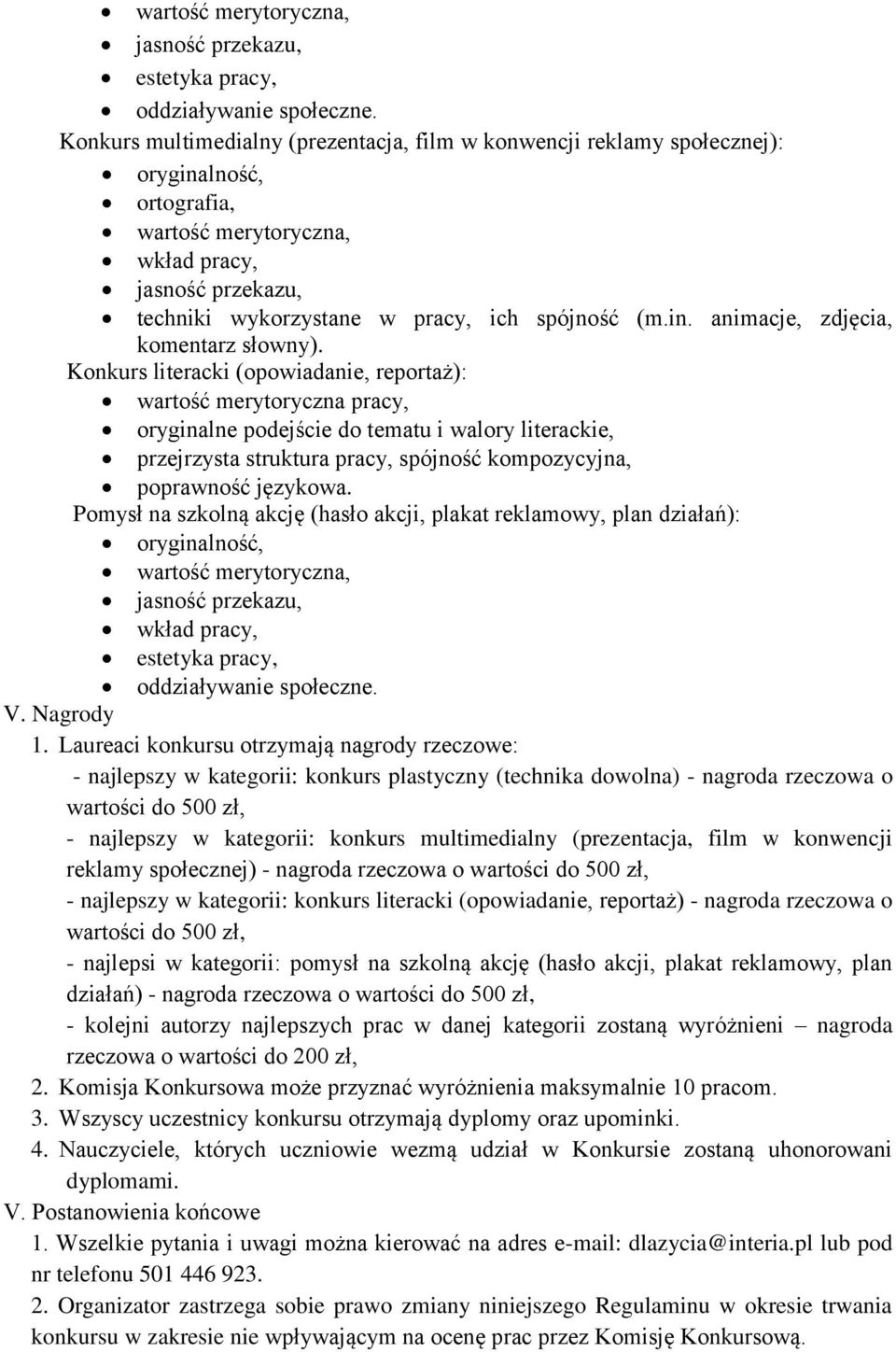 animacje, zdjęcia, komentarz słowny).
