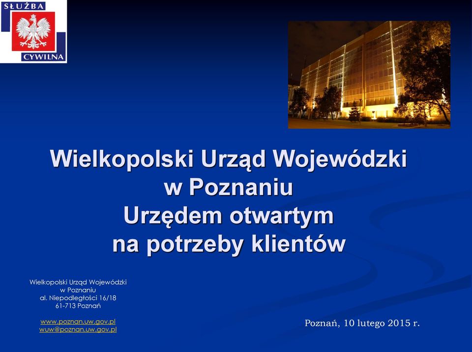 Wielkopolski Urząd Wojewódzki W Poznaniu Urzędem Otwartym Na