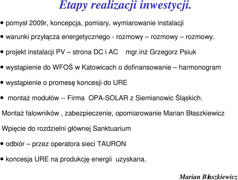 projekt instalacji PV strona DC i AC mgr.