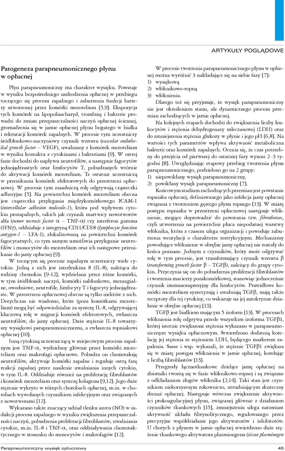 Ekspozycja tych komórek na lipopolisacharyd, trombinę i bakterie prowadzi do zmian przepuszczalności naczyń opłucnej ściennej, gromadzenia się w jamie opłucnej płynu bogatego w białka i rekrutacji