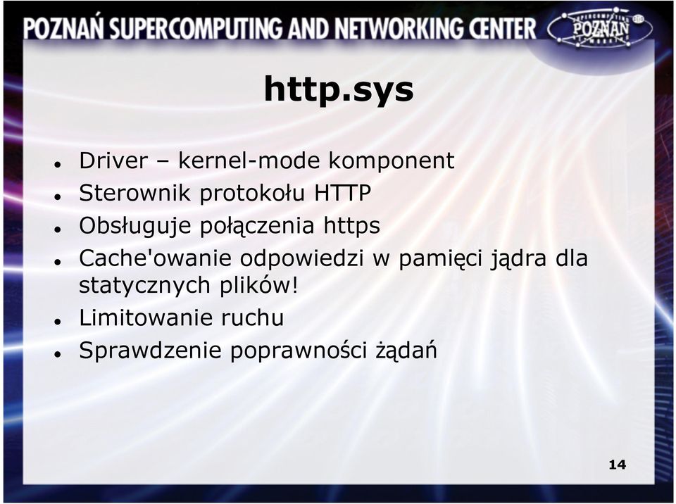 Cache'owanie odpowiedzi w pamięci jądra dla