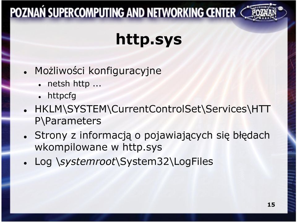 P\Parameters Strony z informacją o pojawiających się